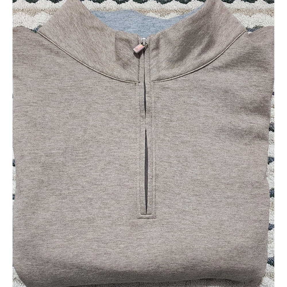David Donahue Mens Cotton Blend Brown Quarter-Zip Pullover Sweater Size Large